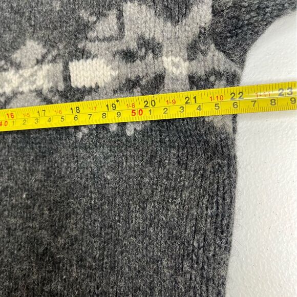 Vintage Patrol Shetland Wool Fair Isle Heather Gray 1/4 Zip Sweater Women Large - Picture 12 of 14